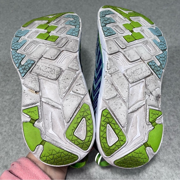 Hoka One Clifton 4 Womens 6.5 Running Walking Shoes 1016724 Sneakers Blue Green - Picture 12 of 12